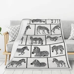 Zebra blanket gift, suitable for girls and ladies, super soft and comfortable zebra blanket, plush animal bedding blanket
