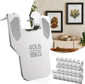 20pcs Heavy Duty Claw Picture Hangers for Drywall, No Damage Wall Hooks for Picture Frames, Art, Posters, Photos, Paintings & Mirrors - Secure Hanging Kit for Large Decor, Utility Hooks