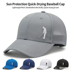 3pc Golf baseball cap, with embroidered design, waterproof and breathable laser-perforated mesh, unisex baseball cap. anniversary baseball cap