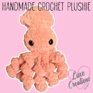 Peach Squid Handmade Plushie