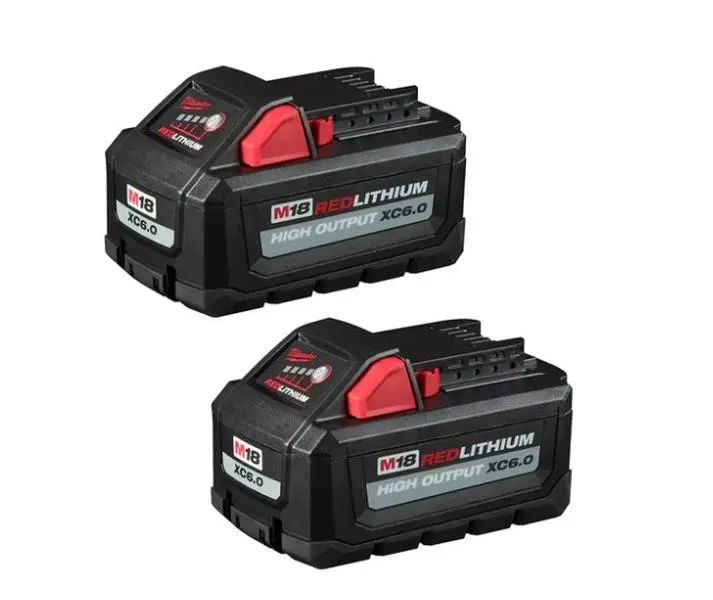 Milwaukee 48-11-1865 M18 XC6.0 6AH RedLithium Cordless Power Tool Batteries for M18 Systems