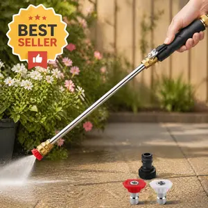 Jet Nozzle Power Washer for Garden Hose, Includes 2 High-Pressure Nozzles and Quick Connectors | Hydro Jet High Pressure Washer Tools for Car Wash, Patio, Driveway & Outdoor Cleaning