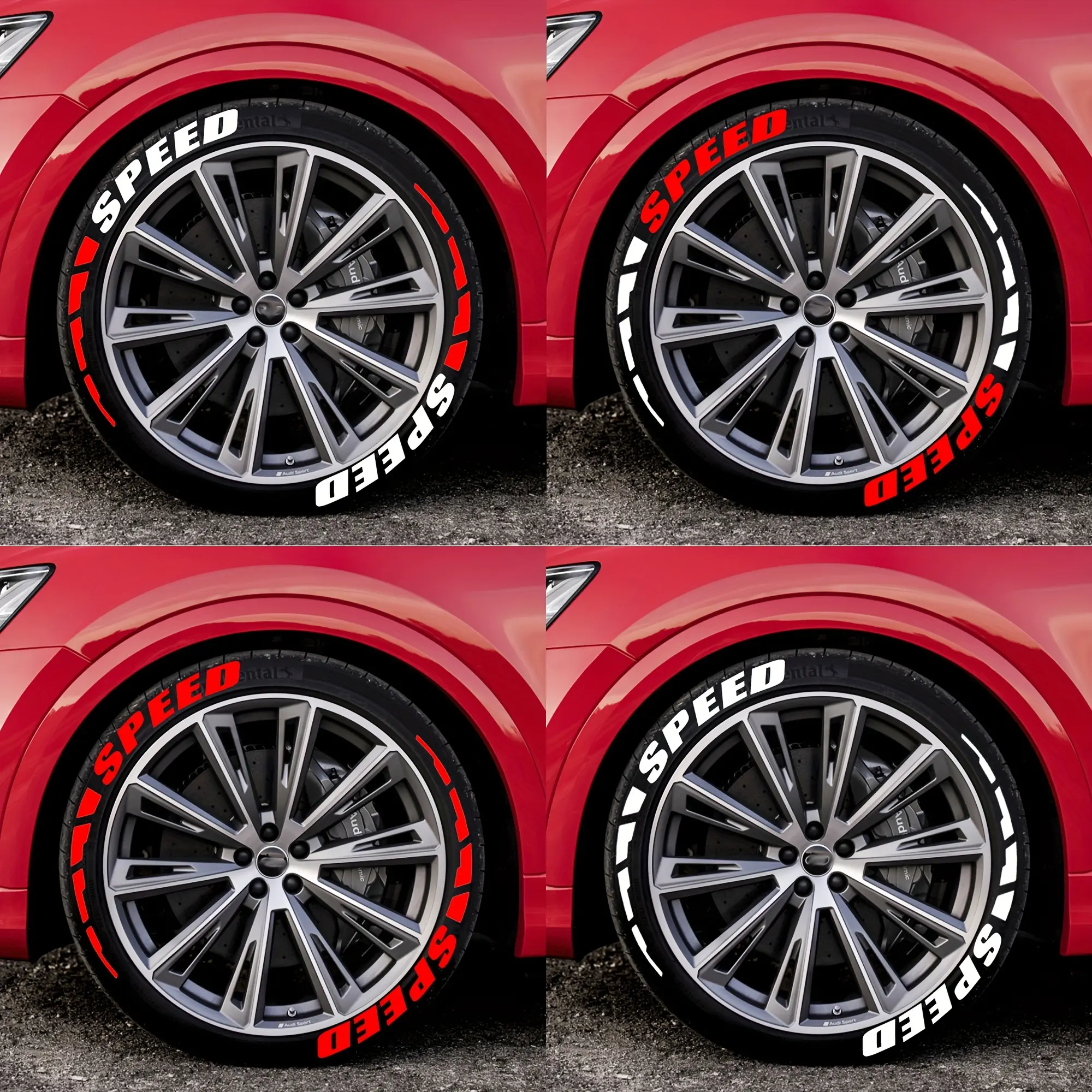 Speed Vinyl Tire Lettering Decal Kit Produced by Pellypiggy-Pre-Pasted PVC Graphic, Irregular Letter Theme, Disposable Permanent Wheel Decoration, No Glue/Acetone Needed