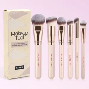 MAANGE 6pcs Makeup Brush Set, Foundation Brush Loose Powder Brush Blush Brush Contour Brush Concealer Nose Contour Brush, for Blending Brush Foundation, Travel Cosmetics Face Makeup Brushes For Women, Makeup Accessories Gifts for Friends, Makeup Tool Kit