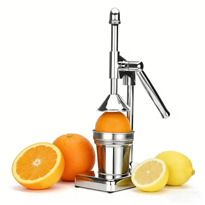 Stainless Steel Manual Citrus Juicer - Home-Commercial Use, Ergonomic Handle, Lever Mechanism for Max Juice Extraction, Easy-to-Clean Design - Ideal for Oranges, Lemons, Limes, Grapefruits - Valentine's Day Gift Option
