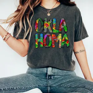 Oklahoma Storm Map TShirt, Bleached Shirt, Oklahoma Weather,Oklahoma Storm Season