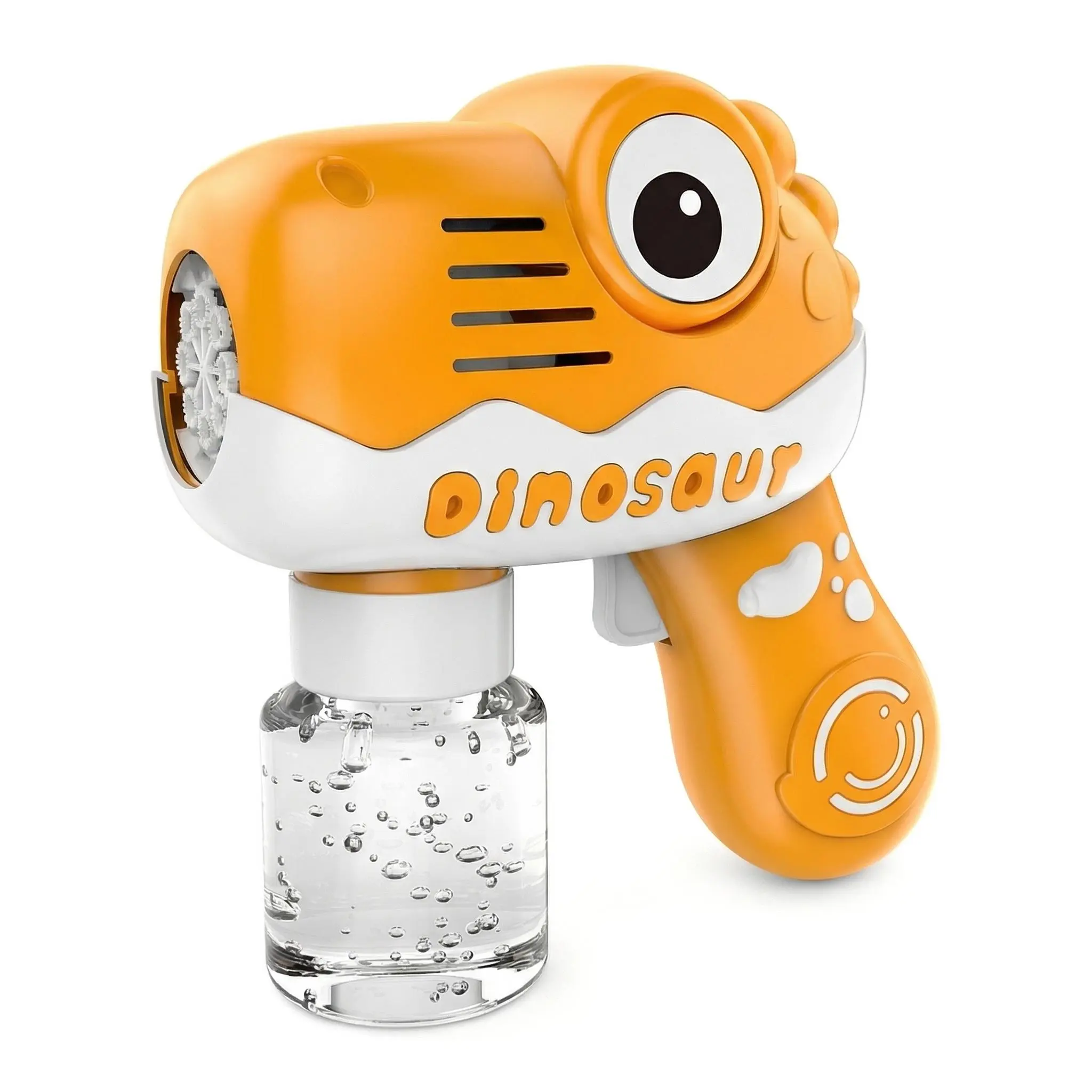 Dinosaur Bubble Gun Toy, Automatic Bubble Blower with Bubble Solution for Kids