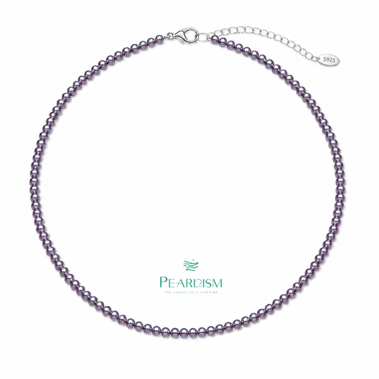 PEARLISM Freshwater AK Aurora Purple Full string Necklace S925 clasp 4-5MM-- CFAN0003