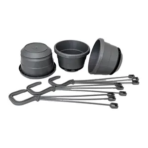 4" Mini Hanging Baskets with Attached Saucers - 3 Pack - Silver