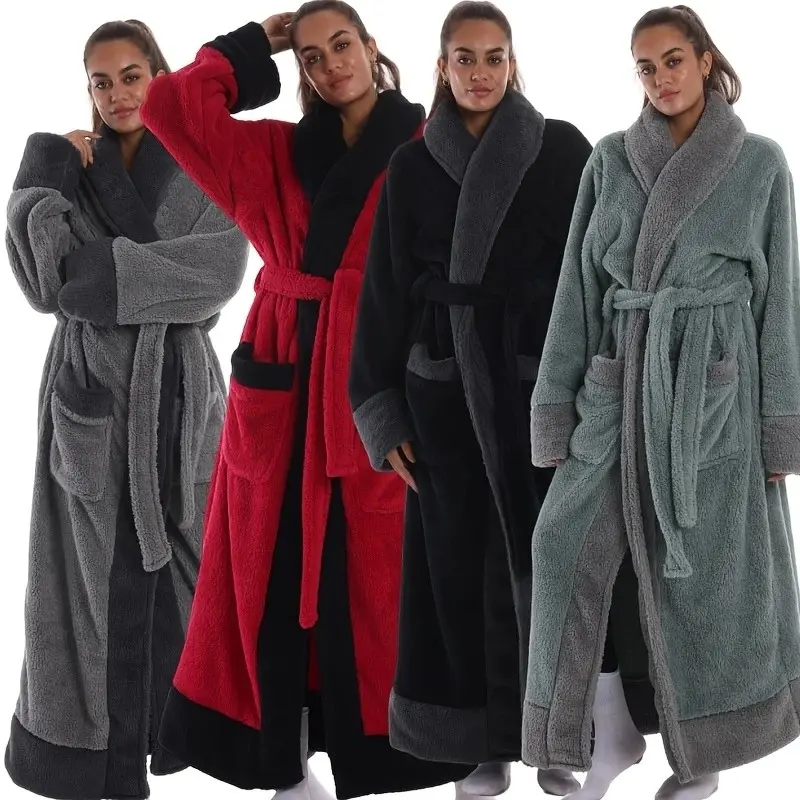 Women's Elegant Bathrobe, Soft Loose Fit Design, Style, Pockets, Multiple Colors Available, Ideal Gift for Couples & Holidays, Loungewear