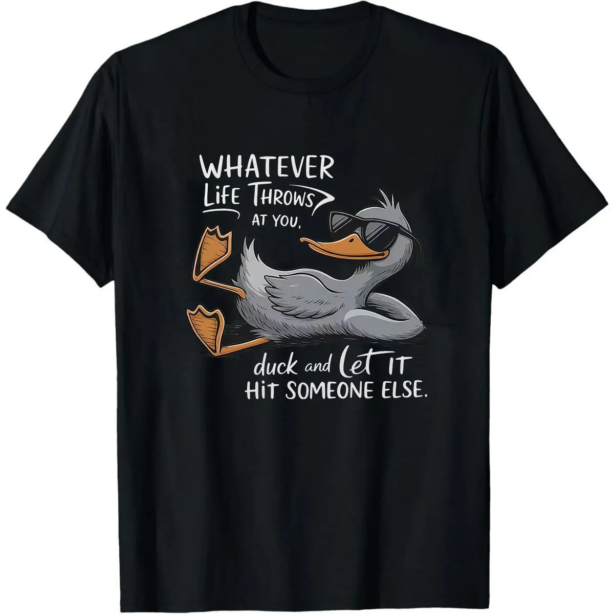 Duck Printed T-shirt, Casual Short-sleeved T-shirt, Patterned Printed Round-neck T-shirt, Breathable Fabric, Suitable for Spring, Summer and Autumn