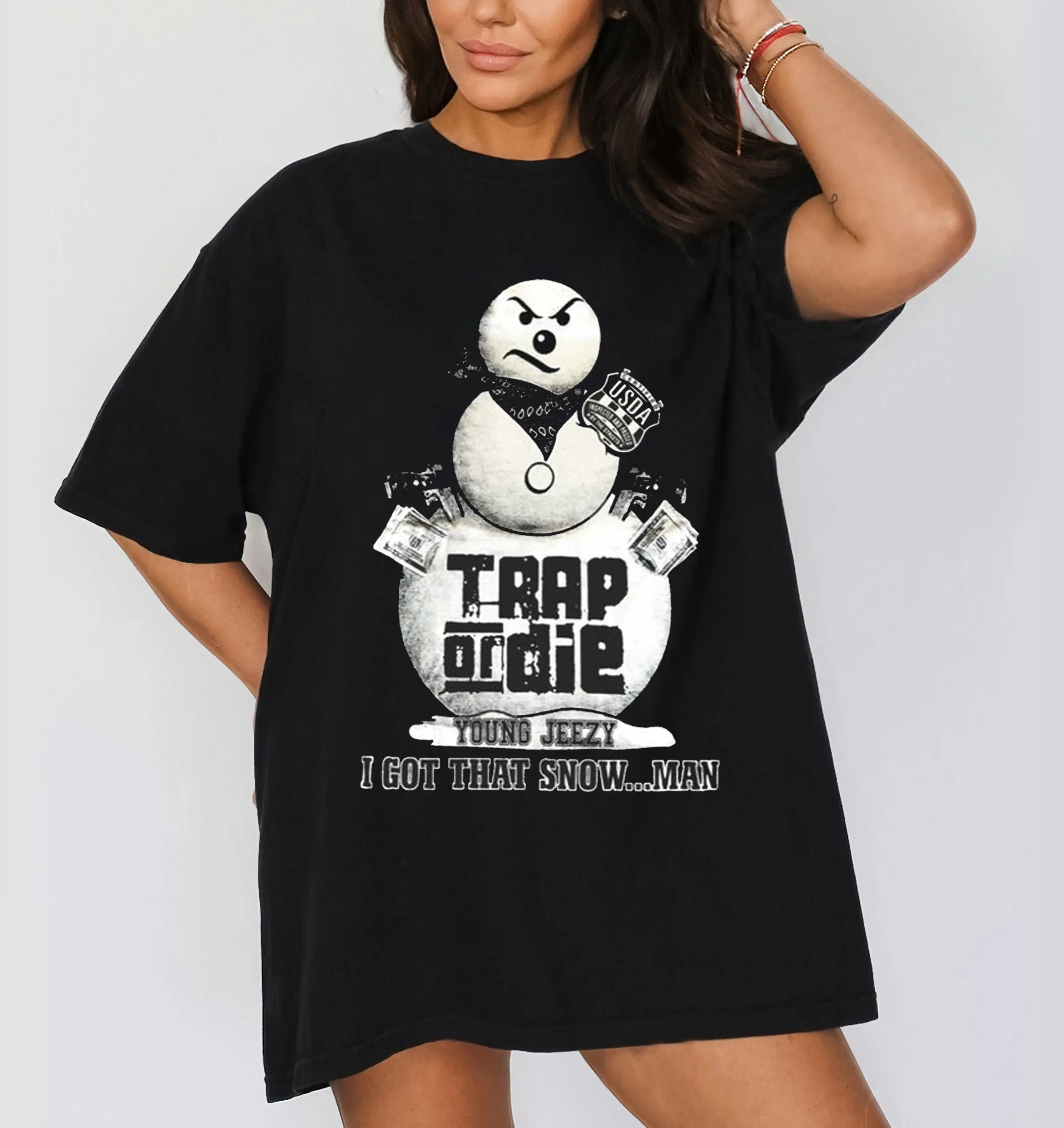 Young Jeezy Snowman Shirt Snow Man T-Shirt Gift For Friends Cotton