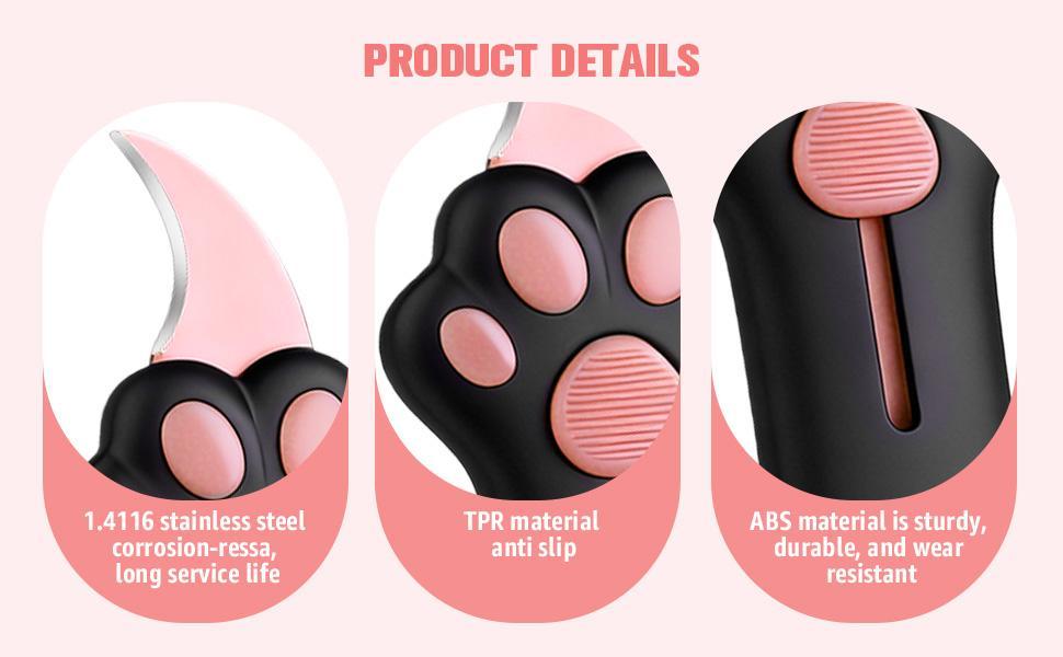 Cat Paw Box Cutter, Retractable Cat Claw Knife Box Paper Cutter Portable & Multifunctional Utility Knife for Effortlessly Opening Boxes, Cartons, Packages and Sealing Tape
