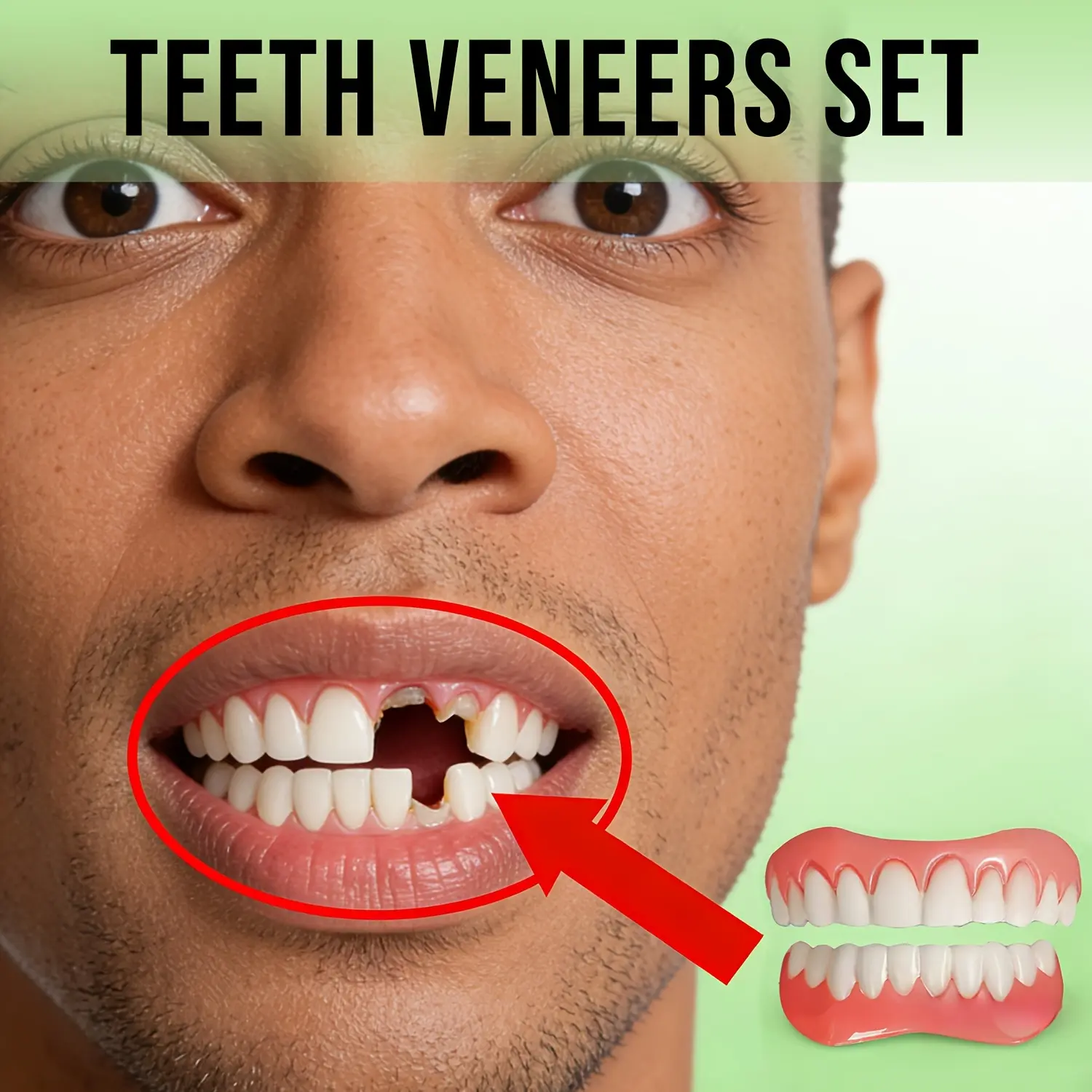 Cosmetic Teeth Veneers, A Set Designed for People with Missing Teeth Or Large Gaps, Featuring A Simple Design, No Foreign Body Sensation, Convenient for Temporary Use, Restoring Your Confident And Beautiful Smile
