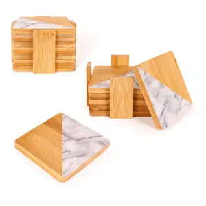 BergHOFF Natural Bamboo Coasters 15Pc Set, Square