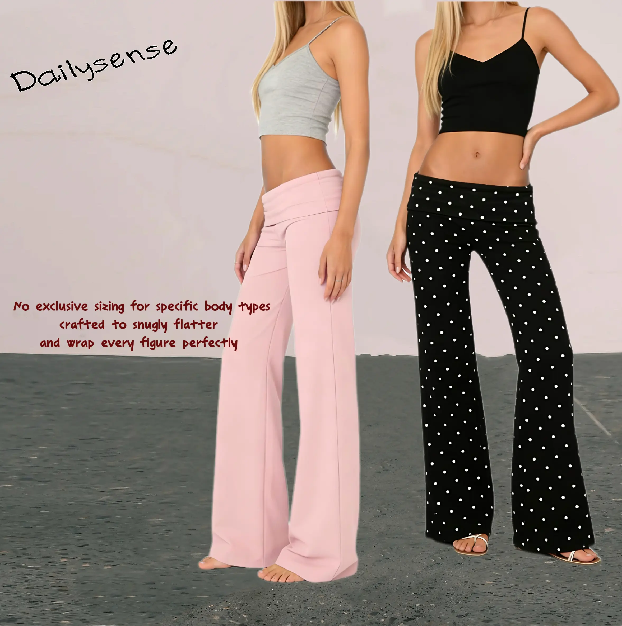 Lounge Yoga Pants for Women Fold Over Low Waist Wide Leg Sweatpants Flare Leggings Bell Bottoms Y2K Foldover Pants