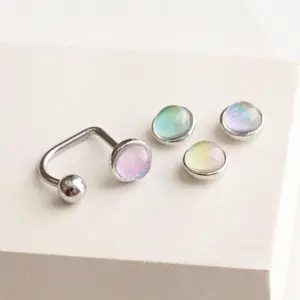 16g Circle Candy Lip Labret • 3mm Ball Classic Lip Ring • Medusa Lip Piercing • Basic Lip Jewelry • Rainbow Daily Labret • Simple Lippy Loop