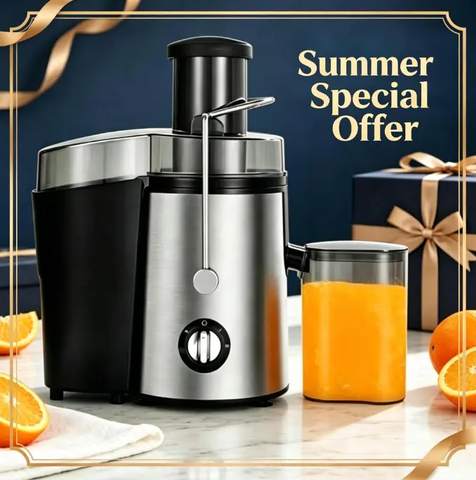 Father’s Day Exclusive 3-Inch Fruit & Vegetable Feed Slot Centrifugal Juicer, wide-mouth centrifugal juicer for fruits and vegetables, easy to clean, stainless steel, BPA-free (black fruit/vegetable juicer gadget for kitchen).