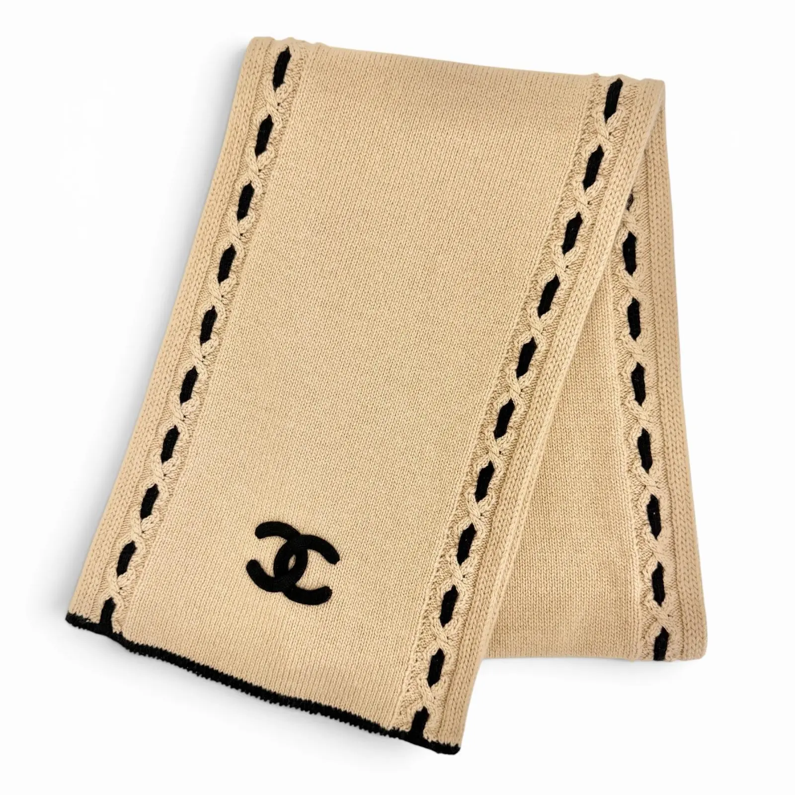 Pre-owned CHANEL Cashmere Small Leather Goods long scarf