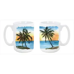 212 MAIN Tree Print Ceramic Coffee Mug - 15oz Large Reusable Drinkware, Dishwasher-Washable, Microwave-Safe, Ideal for Coffee, Tea