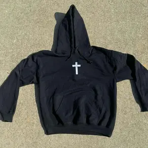 Cross pullover hoodie Embroidered