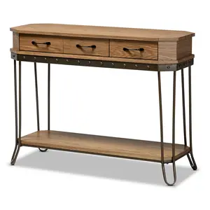Baxton Studio Kellyn Vintage Console Table, Oak Brown