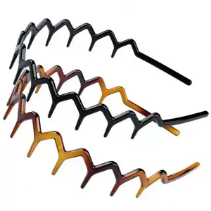 Women Girls Men Fashion Headband Set, Vintage Leopard Print Zigzag Design, Anti-Slip Comb, Fluffy High Top Comfort Fit