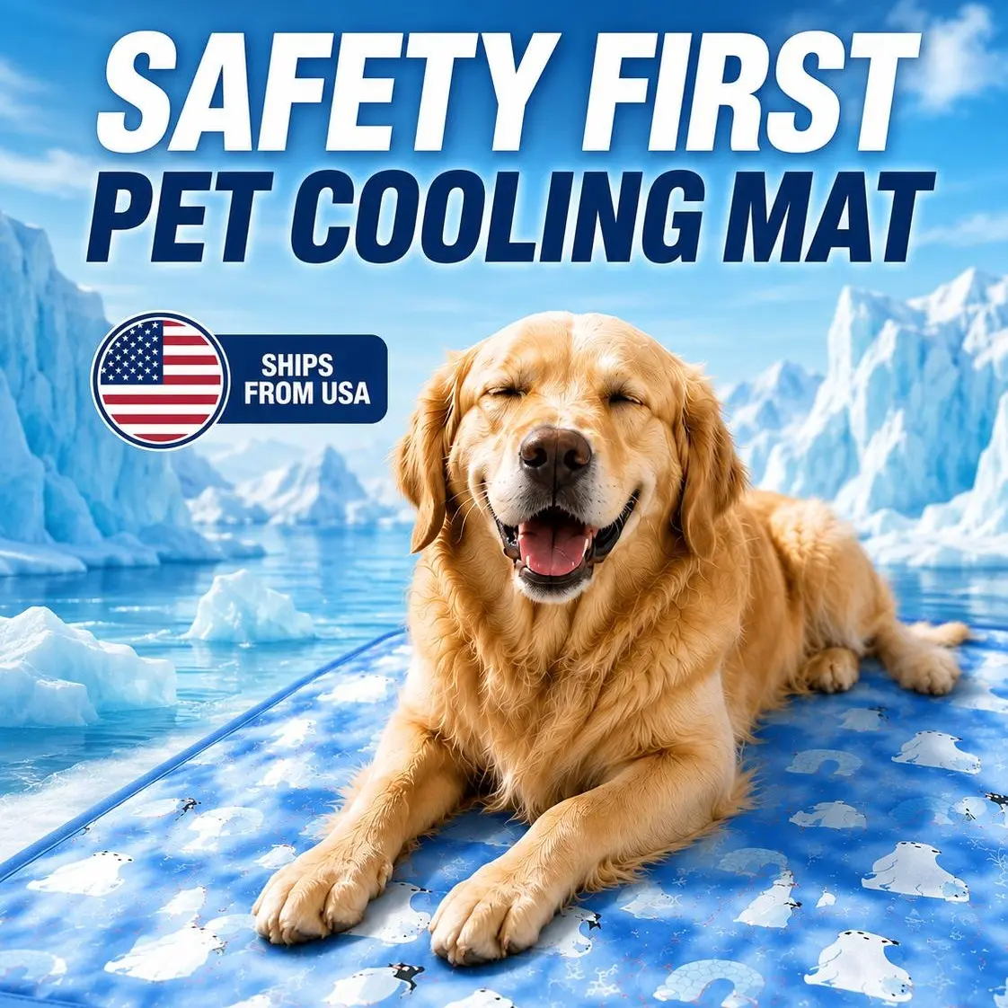 Dog Cooling Mat for Large Dogs & Cats, Thick Self-Cooling Pet Pad, Cute Quilted Non-Slip Washable Summer Bed, No Gel No Electricity, Crate Floor Car