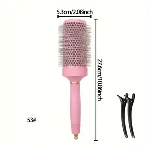 Round Hair Brush & Hair Clip Set, 3 Counts/set Fluffy Hairbrush, Volumizing Brush, Wavy Hairbrush, Styling Twist Brush, Salon Styling Brush, Stylish Hair Brush for All Hairstyles
