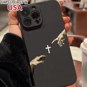 Creative Cross Pattern Phone Case, Anti-drop Shockproof Phone Protective Cover, Phone Accessories Compatible with iPhone 11 12 13 14 15 16 Pro Max