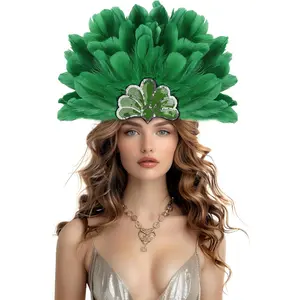 Black Feather Sequin Headwear Carnival Headpiece Showgirl Cosplay Accessories for WomenTikTokShopBlackFriday