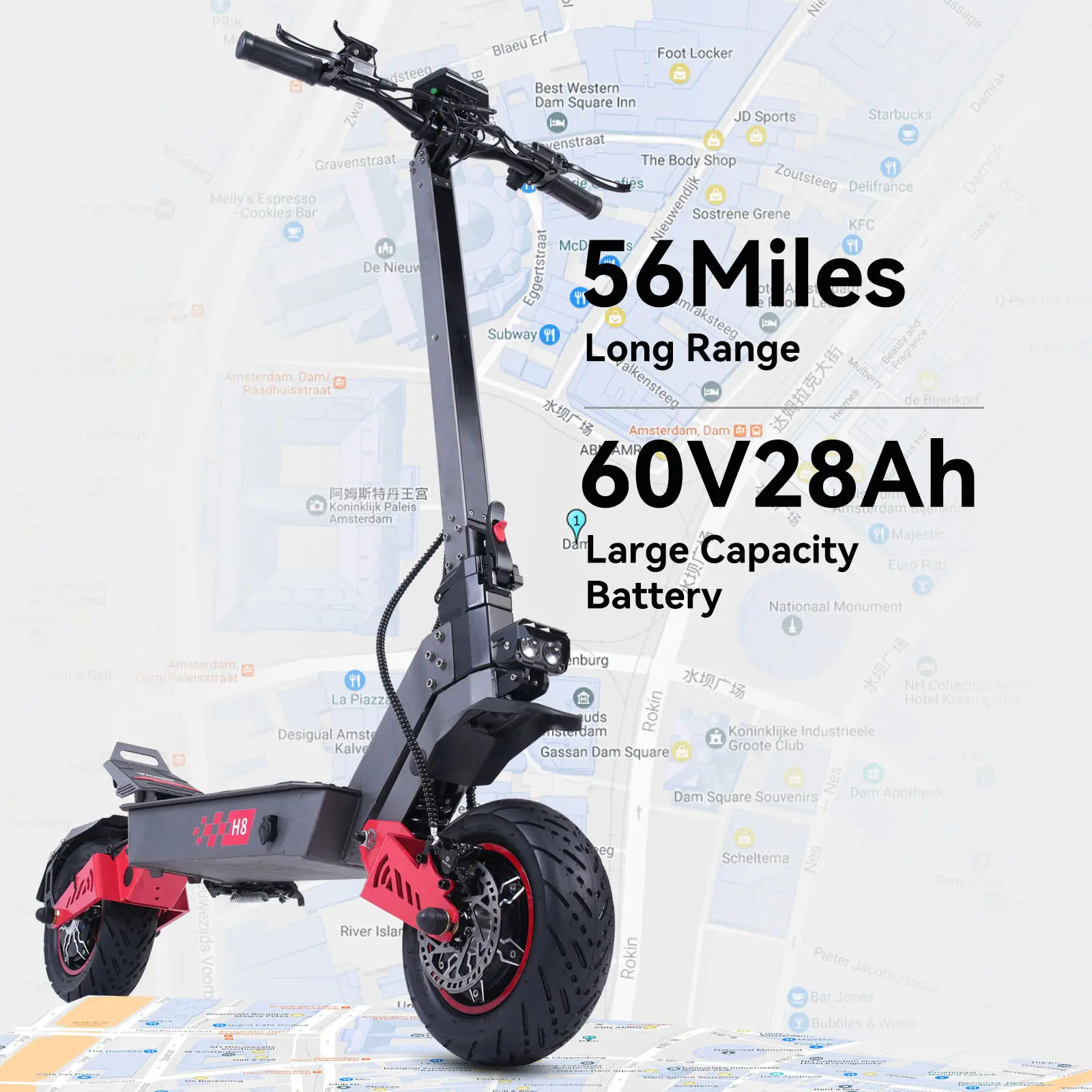 Adult Carbon Steel Foldable Electric Kick Scooter - 6000W Dual-Drive Motor, Streamlined Design, Long-Range Commuting, 12-Month Coverage (Sports & Outdoor Scooter Equipment), 6000W Power, Unisex Adult, 12 Months, High Performance Scooters