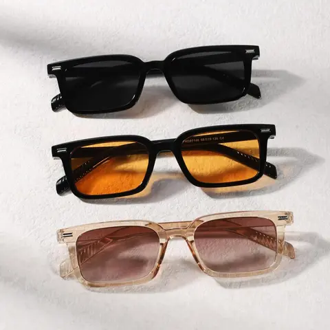 Unisex Simple Style Square Frame Glasses, Casual Stylish Glasses, Trendy Casual Glasses for Everyday Use, Fashion Accessories for Outdoor Activities, Fashionable Frames Sunglasses, Modern Frames Sunglasses, Summer Trendy Sunglasses