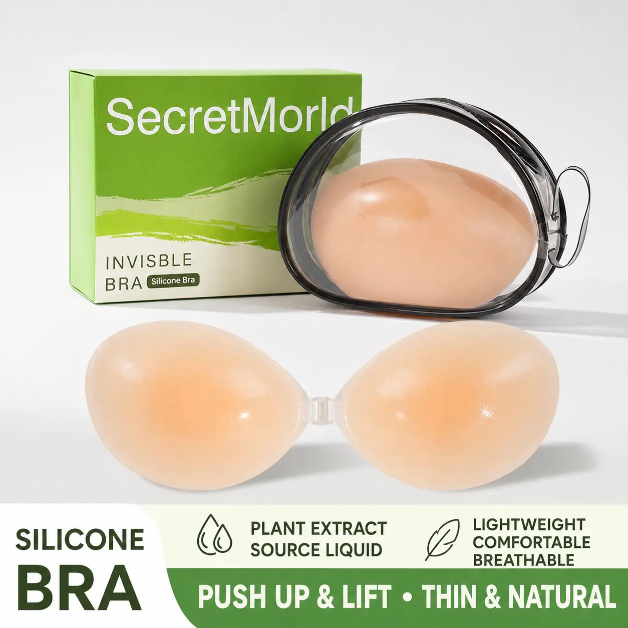 Women's Silicone Wireless Seamless Push Up-Lift Breast Lift Pasties & Invisible Tape, B-Cup/C-Cup Bra Accessories for Large Bust Support, Small Bust Enhancement, Summer Wedding Dress Nipple Covers, Pad, Lifting Nipple Covers, Natural Look