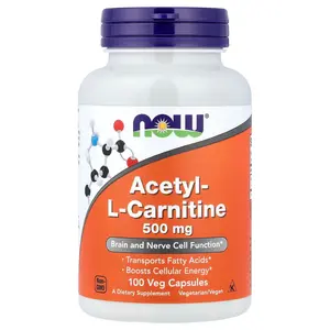 NOW Foods Acetyl-L-Carnitine, 500 mg, 100 Veg Capsules