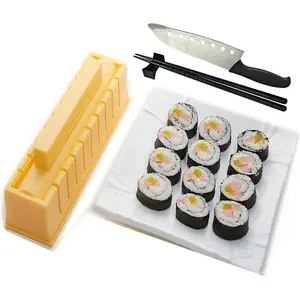 YUHE Sushi Maker, DIY Sushi Mold Set - Easy Sushi Making Kit, with Chopsticks, Chopstick Rest and Sushi Knife (Make Round Shaped Sushi)