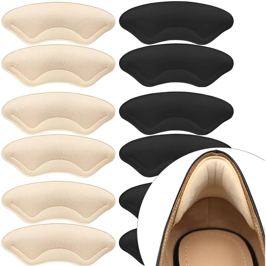 4 Pairs Heel Cushion Pads for Shoes Too Big, Shoe Grips Liners Heel Protectors for Loose Shoes, Heel Pain, Footwear Beige Comfort Insoles Bridal Bathroom