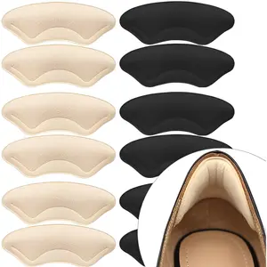 4 Pairs Heel Cushion Pads for Shoes Too Big, Shoe Grips Liners Heel Protectors for Loose Shoes, Heel Pain, Footwear Beige Comfort Insoles Bridal Bathroom