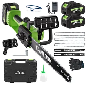 TANLOOK 2×4Ah 12-inch Cordless Chain saw Compact Electric Chainsaw with optional batteries & guide chains,suitable for efficient wood cutting,tree trimming,gardening work pruning,ideal tool kit for homeowners,gardeners & DIY enthusiasts yard gear