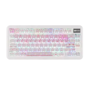 KiiBOOM Pink Meow / Meow Bow Keycap Set, MAO Profile, Cute Cat Keycaps, ABS+PC Double-Shot Custom 113 Keys for Mechanical Keyboard, Compatible with 60%, 65%, 75%, TKL, 96%, Full-sized Layout