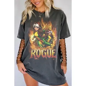 Comfort Colors/Gildan 90s Xmen Rogue Unisex Shirt for Men and Women: Y2k Graphic Shirts, Rogue Tee