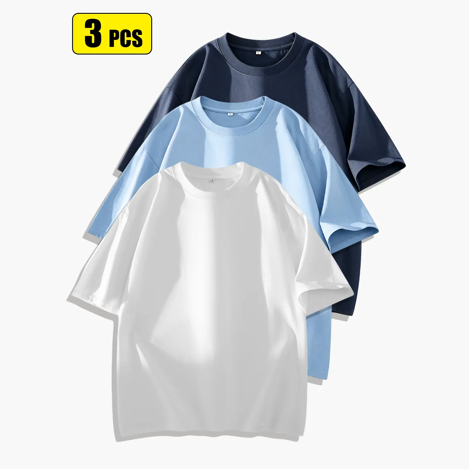 White + Light Blue + Navy Blue