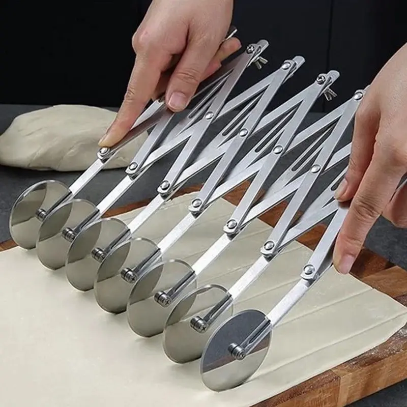 3/5/7 Wheel Cutter Dough Divider Cutting Cutter Dough Knife Flexible Roller Blade Pizza Pastry Peeler Stainless Steel Kitchen Baking Pan Tool Utensils