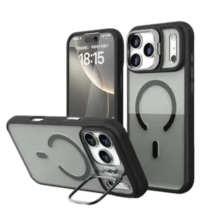 Dual Color Magnetic Case for iPhone 17-11 Pro Max with Invisible Lens Holder Frosted Shield Acrylic Back and TPU