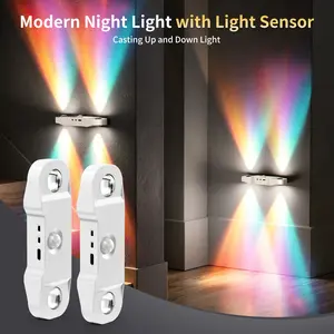 2026 Newest Magnetic Cat Eye Wall Lamp, Human Sensor RGB Dimmable Night Light, USB Charged Semi-Recessed Wall Sconce, Perfect for Home Bedroom, Cabinet Decoration And All Holiday Ambiance，500mAh