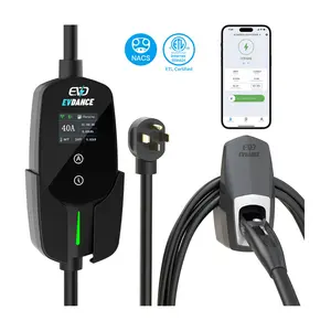 EVDANCE Flux Level 2 NEMA 14-50 40A Tesla Portable EV Charger Wifi Enabled