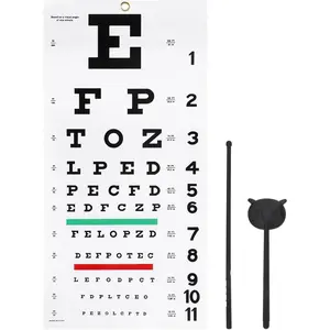 Complete Snellen Eye Exam Kit for 20 Feet Eye Exams 22×11 Inches Low Vision Eye Test Charts with Eye Occluder and Pointer