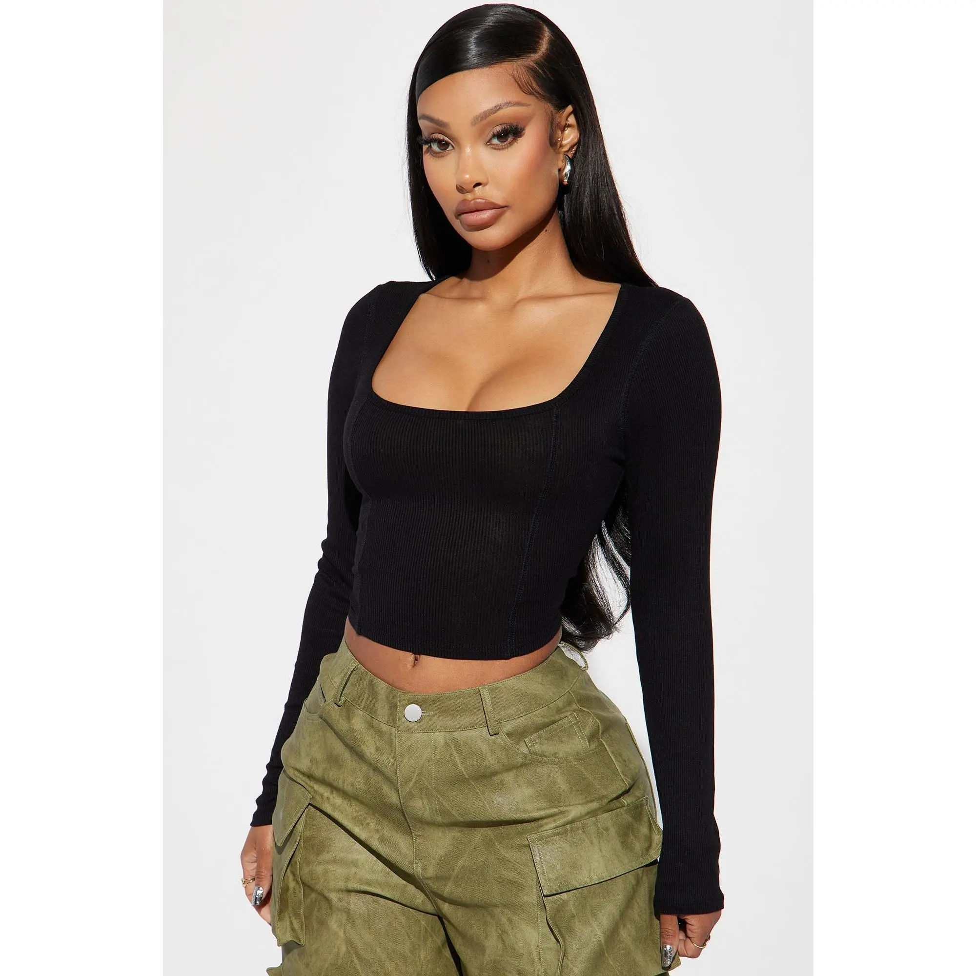 Dana Ribbed Top - Black