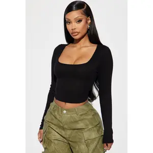 Dana Ribbed Top - Black