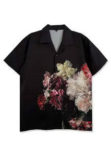 Men's Floral Print Shirt, Casual Fitted Design, Simple Versatile Classic Style, Perfect for Everyday Wear